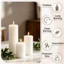 72-Pack White Pillar Candles Bulk Set, 2 x 3/4/6 Inch 3 Sizes