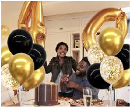 TONIFUL 4 Set Black Gold Balloon Centerpieces for Table, Balloon Stand Kit for Black Gold Party Decor 40th 50th 60th 70th Birthday Decorations Anniversary Graduation Decorations 2026 Retirement