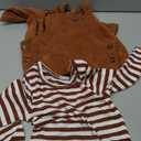 Baby Boy Clothes Long Sleeve Top and Botton Suspender Pants Baby Boy Winter Clothes (6-12 Months, Brown)