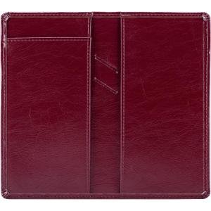 Aurya Leather Checkbook Covers for Personal Checkbook, Checkbook Holder with Free Vinyl Divider, Checkbook Cover for Duplicate Checks for Men and Women (Wine Red)