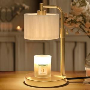 Candle Warmer Lamp with Timer, Candle Wax Warmer Adjustable Height Candle Lamp Warmer for Jar Candles, Christmas Gifts House Warming Gifts for Women(Gold-Upgrade)