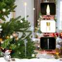 16 PCS Christmas Tree Candle Lights with Acrylic Icicles Hook Flameless LED Taper Candles with Remote for Christmas Tree Decor(16pcs,WhiteA)