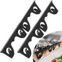 Stainless Steel Stove Gap Covers, Stove Gap Filler for Kitchen, Range Trim Kit for Counter Sink, Adjustable Length 13.8" to 27.5" Heat Resistant Stove Guard Between Stove & Countertop, Black ( 2 PCS)