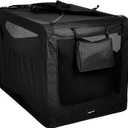 Amazon Basics Folding Portable Soft Pet Dog Crate Carrier Kennel, 42 x 31 x 31 inches, Black