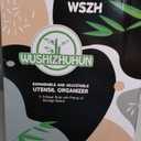 Utensil Organizer Silverware Drawer Organizer - Bamboo Expandable Cutlery Tray with Dividers for Utensil Holder Office Storage Makeup Desk Drawer Tool Organization W13.5"-19.5" x L17.5" x H2.5"(Black)