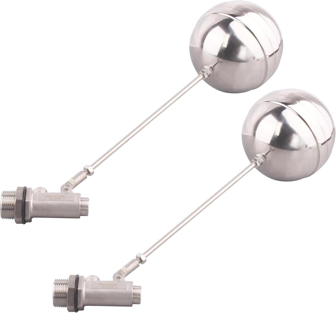 Stainless Steel Float Ball Valves - 1' NPT Male Thread Flow Control Sensor Valve Automatic Water Level Control For Tank Pond Water Tower (pack of 2)