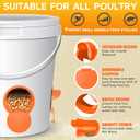 Chicken Feeder Port 12 Pack - No Waste DIY Poultry Feeding Kit with Stopper Lid & Hole Saw, Reusable Rain Proof Automatic Coop Gravity Feeder for Hens Ducks Geese (Orange)