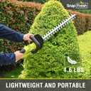 SnapFresh 20V Cordless Hedge Trimmer - 22" Dual-Action Blade,Electric Bush Trimmer,2.0Ah Battery & Fast Charger Included