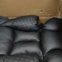 COMHOMA Big and Tall Office Chair Heavy Duty Wide Ergonomic Gaming Chair with Deluxe Embossing Designed Leather with Foot Rest,150Reclining Adjustable Armrests Pocket Spring Back Support and Pillow (03-space Black)