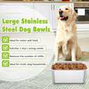 Fhiny 2 PCS Stainless Steel Dog Bowl, 4 Gallon Capacity, Durable Metal Water Dish for Large & Giant Dogs, Indoor & Outdoor Use, Dishwasher Safe