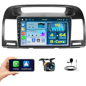 8 Core 4+64GB Android 15 Car Stereo for Toyota Camry 2001-2006 Wireless Carplay Android Auto, 9'' Touch Screen Car Radio GPS Navi, WiFi, Bluetooth Audio Receiver, FM RDS Radio, SWC, Backup Camera 8 Core 4+64GB Android 15 Car Stereo for Toyota Camry 2001-2006 Wireless Carplay Android Auto, 9'' Touch Screen Car Radio GPS Navi, WiFi, Bluetooth Audio Receiver, FM RDS Radio, SWC, Backup Camera