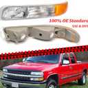 Pair of Turn Signal Light Parking Light Assembly Compatible with Chevy Models - 99-02 Silverado 00-06 Tahoe Suburban