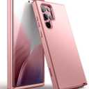 WeLoveCase for Samsung Galaxy S22 Ultra 5G Case, 3 in 1 Full Body Heavy Duty Protection Hybrid Shockproof TPU Bumper Three Layer Protective Case for Samsung Galaxy S22 Ultra 6.8 inch, Rose Gold