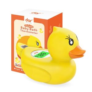 Baby Bath Thermometer, Digital Water Temperature Thermometer with 3 Color Backlit and Temperature Warning, Safety Bath Tube Thermometers Floating Toy for Infant, Toddler (Duck)