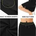 JACK SMITH Women's Stretchy Knee Length Skirts Athletic Skorts for Woman Drawstring Waist with Mesh Shorts Pockets (Black, M)