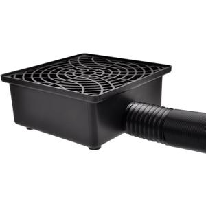 Gutter Downspout Catch Basin, Upgraded Version 12"12" Catch Basin Gutter Downspout Extensions with 3.1 OD Flexible Pipe, Rainwater Downspout Diverter, Pipe Stretched Length 6.7ft