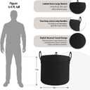18" X 14" Large Black Basket with Lid, Cotton Rope Storage Basket for Blanket, Toy, Pillow, Towel, Living Room Bedroom Storage Bin, Wicker Woven All Black Organizing Bin with Cover