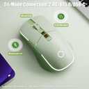Wireless Gaming Mouse Tri-Mode 2.4Ghz/Bluetooth 5.0/Wired USB-C with RGB LED Backlit 5-Level DPI Rechargeable Ergonomic Silent Optical Mice for iMac/MacBook/Computer/Laptop, Matcha Green