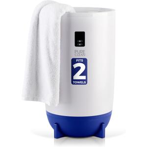 PureClean Towel Warmer Bucket, Portable Blanket Heater for Bathroom and Spa, Customizable Fragrance, Auto Shut-Off, Fits 2 Large Towels, Blankets and Bathrobes, LED Display, Adjustable Timer, Blue