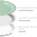 105PCS Paper Plates and Napkins Set, 7 Inch Scalloped Disposable Tableware with Forks for Birthdays, Garden Parties & Outdoor Events,Serves 35 (Sage Green)