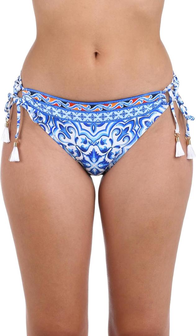 La Blanca Women's Side Tie Hipster Bikini Bottom (6, Blue//Alboran Sea)