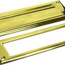 QCAA Solid Brass Mail Slot, with Solid Brass Interior Frame,10" x 3", Polished Brass, 1 Pack, Made in Taiwan