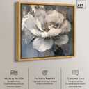 Art Remedy Ivory Incarnation II Canvas Luxe Flower Art, Gold Frame, 40 x 40