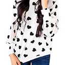 Ivay Womens Valentines Tshirt Heart Printed Long Sleeve Tops Tee Shirts, Small