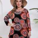 BELAROI Plus Size Tops for Women Fall Tunic Tops to Wear with Leggings 3/4 Sleeve Casual Swing Loose T Shirts Blouse S-5X (Red, XXL)