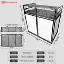 AxcessAbles Two-Tier Portable DJ Booth | Large DJ Table Stand w/ 43"x25" Desk Surface | 2 Ergonomic Table Heights | Black & White Facades, Carry Cases | DJ Laptop Controller Stand