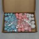 75 Pcs Cake Balls Topper Decorations Foam Cupcake Topper Mini Balloon Cake Topper Balls Cake Picks for Cake Deco Birthday Party Wedding Blue,Pink,White