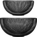 IBWell Metal Wire Woven Fruit Storage Bowl Basket for Kitchen, Large Black Mesh Fruit Stand, for Apple, Pineapple, Banana, Orange, Lemon, Pear, Strawberry, Watermelon (Black, Normal & Large)