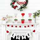 Fangoo 3Pcs Valentines Day Wooden Heart Potted Table Decoration Sign Pink Red White Heart Shaped Rustic Tiered Tray Decor Tabletop Centerpiece Wedding Valentines Day Home Gifts Parties