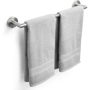 Brushed Nickel Bath Towel Bar 18 Inch Bathroom Towel Rack Wall Mounted Towel Holder Modern Home Decor Towel Rod Bathroom Hardware Silver Towel Hanger Towel Rail Towel Shelf Single Bar Brushed Finished
