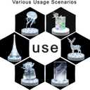 LARDUX Led Light Base - 6 Inch Round Display Pedestal Light Stand Plate Flat for 3D Crystal Cube Glass Art Acrylic Statues - USB Charge or Battery Powered