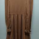 Arshiner Girls Knit Dresses Puff Long Sleeve Fall Winter Casual Holiday Sweater Dress with Pockets (Brown, S)