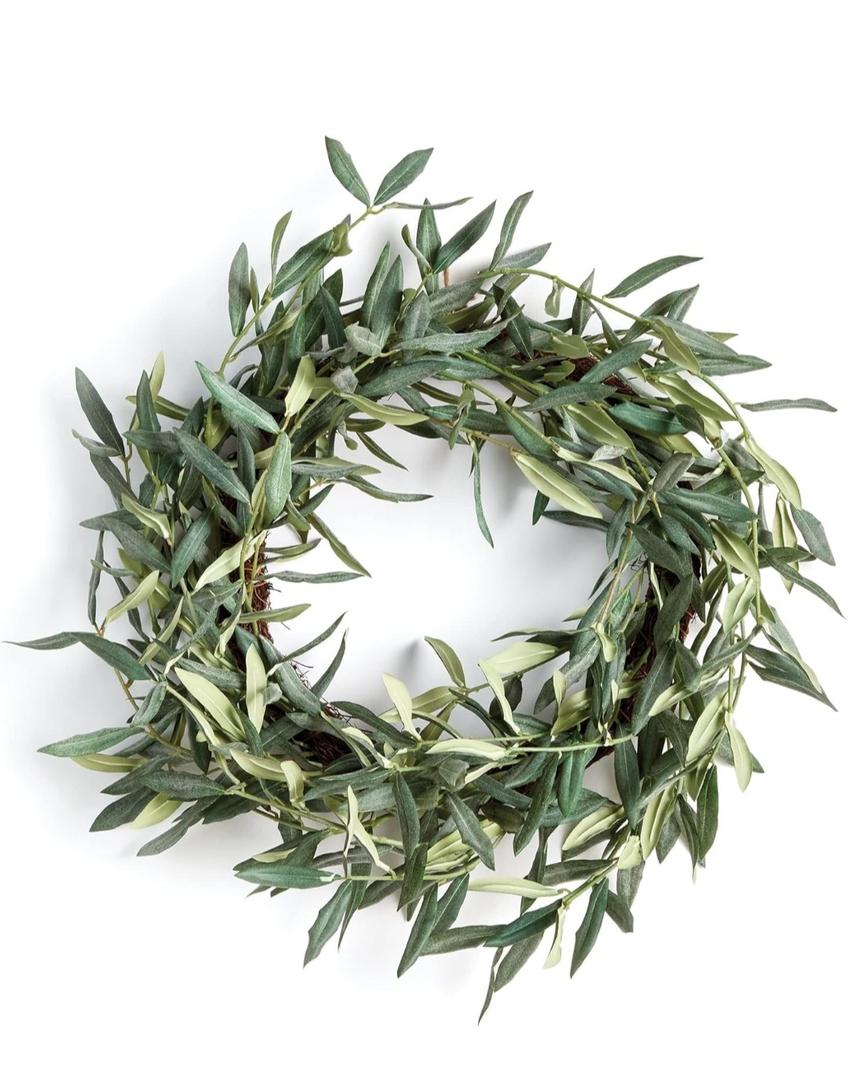 Olive Wreath 21" Green Traditional Plastic