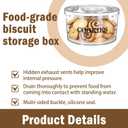 Cookie Jar with Airtight Lid,Bread Box Bread Boxes for Kitchen Counter,Time Recording Bread Storage Container, BPA-Free Plastic Containers for Cookies, Toast, Bagel, Donut, Homemade Bread-White, Large-Square