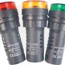 HSF 22mm Buzzer 110/120V LED Buzzer Flash Alarm Signal Indicator Light AD16-16SM-RR110V (3Pcs)