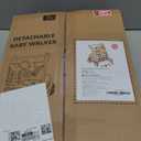 LOLFUN Wooden Baby Walker with Detachable Busy Board, Push Walker for Baby with Adjustable Speed Wheels, Activity Learning Walker for Boys Girls 12 Months