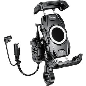 Kaedear Motorcycle Smartphone Holder, Vibration Absorption, QI, Wireless Charging, USB Powered, Waterproof, Mobile Phone Holder, Vibration Absorption, Mount, Air Mount, KDR-M28A