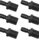 Fachmann 6PCS Plastic Hose Barb Fitting, Male Thread connector pipe fitting (3/8" Barb x 1/2" NPT Male)