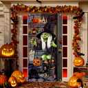 Halloween Witch Door Cover Large Witch Door Cover with Rope Halloween Door Decoration Witch Door Cover Photo Background for Halloween Party Supplies Home Hanging Indoor Outdoor Decor, 35.4 x 70.8 Inch