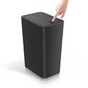 Hemoton 14l Trash Can with Lid, Press-top Garbage Bin for Kitchen and Bathroom, Black Plastic Waste Basket for Office and Narrow Spaces, Pack of 2