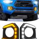 LED Fog Lights Assemblies for 2016-2023 Tacoma DRL Daytime Running Lights Amber Turn Signal LED Fog Lamps Cover Tacoma Accessories