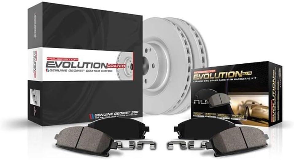 PowerStop Front Brake Kit For Acura ILX 2014-15 |Honda Accord 2003-12 |Civic 2013-21 |CR-V 2002-04 |CR-Z 2016 - Fully-Coated Disc Rotors with Z17 Ceramic Brake Pads Replacement, CRK1043
