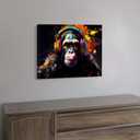 Monkey Street Graffiti Wall Art Boys Room Decor Abstract Banksy Animal Canvas Art Painting for Living Room Office Wall Decor Home Decoration Watercolor Gaming Monkeys Poster Prints Artwork 12x16 (TYDXX)