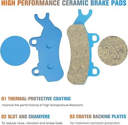 Brake Pads Ceramic for Can-Am Defender HD5 2017-2019, Maverick X3 Turbo Trail 800 1000 2018 2019 2020 2021-2 Sets Front & Rear ATV Brakes