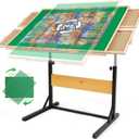 ALL4JIG 1500 Piece Jigsaw Puzzle Table with Legs, Wooden Jigsaw Puzzle Table with 4 Drawers & Cover, 360°Rotating for Easy Access, Adjustable Angle & Height Adjustment