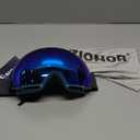 ZIONOR X4 Ski Goggles Magnetic Lens - Snowboard Goggles for Men Women Adult - Snow Goggles Anti-fog UV Protection (A2-vlt 11% Blue Frame Revo Blue Lens)